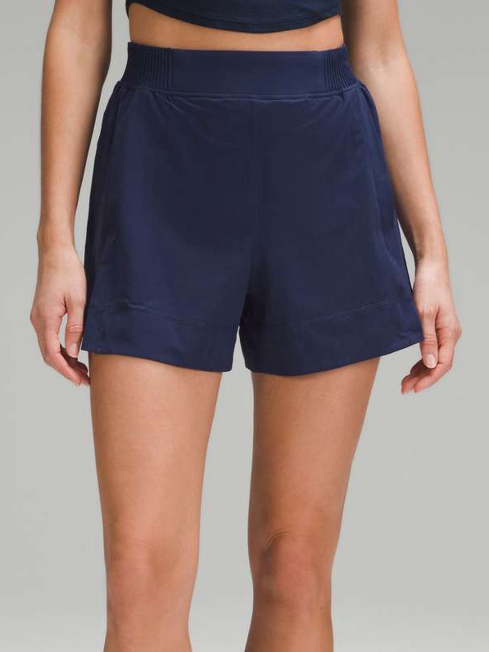 Stretch Woven Relaxed-Fit High-Rise Shorts